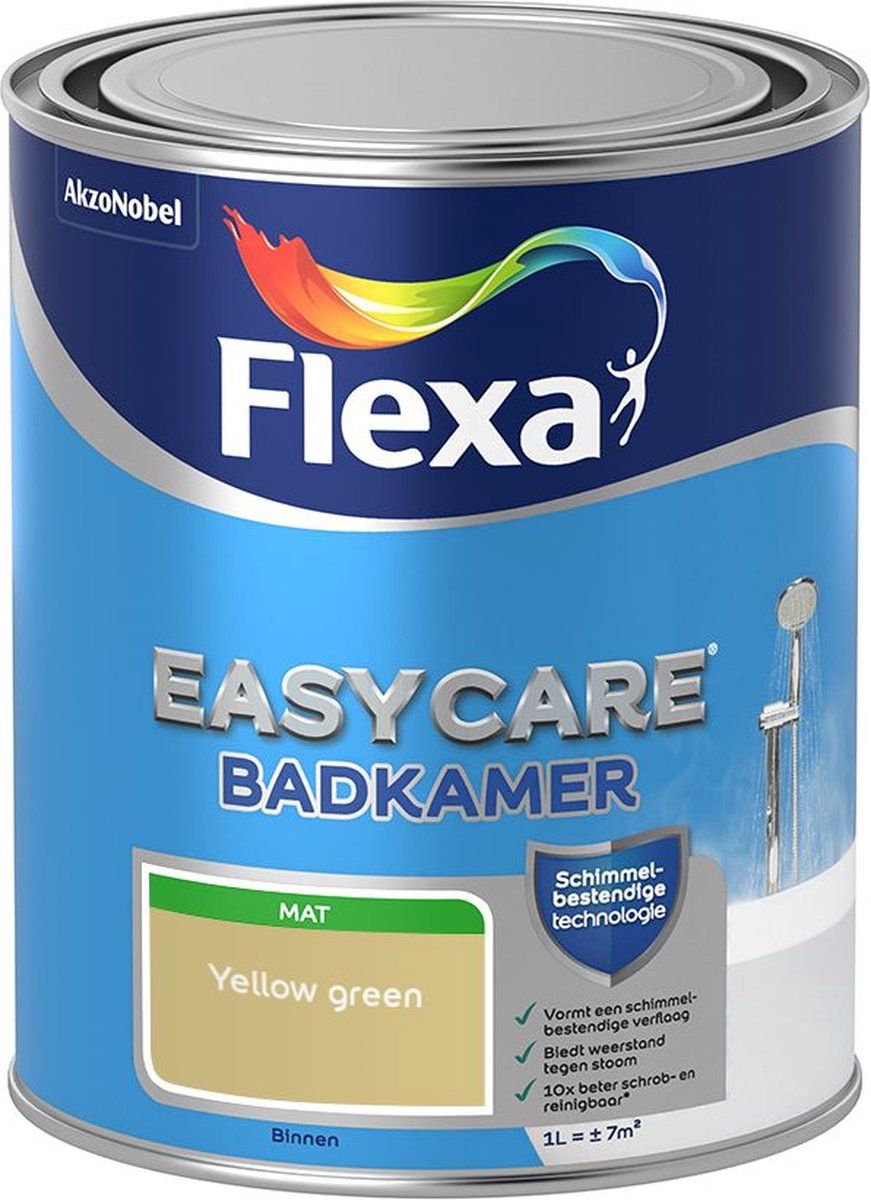 FLEXA Easycare Muurverf Mat Badkamer Yellow green - Kleur van het jaar 2006 1L | 8711113485395