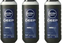 NIVEA Men Douchegel Deep Clean - 3 x 250 ml - Voordeelverpakking