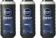 NIVEA Men Douchegel Deep Clean - 3 x 250 ml - Voordeelverpakking