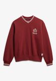 Superdry - Country Club sweatshirt met V-hals - Dames - Truien - Stanton Red - Maat 12