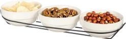 Vessia saus/snacks kommetjes/schaaltjes in standaard - wit - keramiek - set 3x stuks - D12 x 6.5 cm
