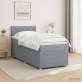 vidaXL Boxspringbed met matras, lichtgrijs, 80 x 200 cm, stof