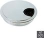 Emuca Lot de 7 passe-câbles ronds, 80mm de diamètre, Zamak, Chromé, pour montage encastré