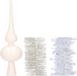 Decoris Kaemingk B.V. Kerstversiering glazen piek glans 26 cm en folieslingers pakket winter wit van 3x stuks