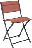 Home Deco Factory camping buiten klapstoel - aluminium - terracotta - L46 x B50 x H80 cm - opvouwbaar