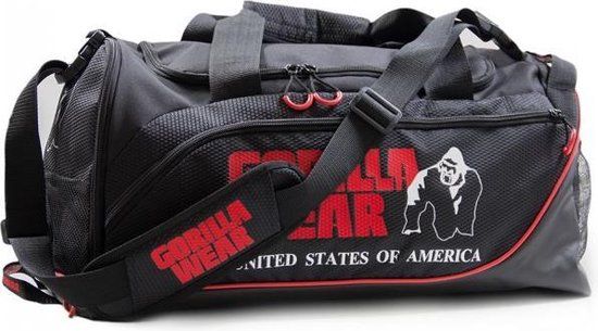 Gorilla Wear Jerome Sporttas - Zwart/Rood - Duffel Bag - 41.5L