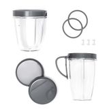 Premium Axer Premium Accessoire Kit Compatibel met NutriBullet 900W/600W Series, Cups & Blade & Hersluitbaar Deksel & Pakking & Tandwiel & Schokbrekers Vervangingsonderdelen (11 Pcs)