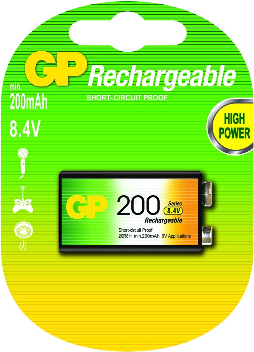 GP ReCyko+ 9V NiMH Oplaadbare Batterij - 200mAh