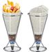 Relaxdays frietzakhouder set van 2 - roestvrij staal - 16 x 9,5 cm - zilver