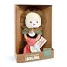 Doudou et Compagnie Kleuren Savanne Rammelaar van houten leeuw beige 15 cm