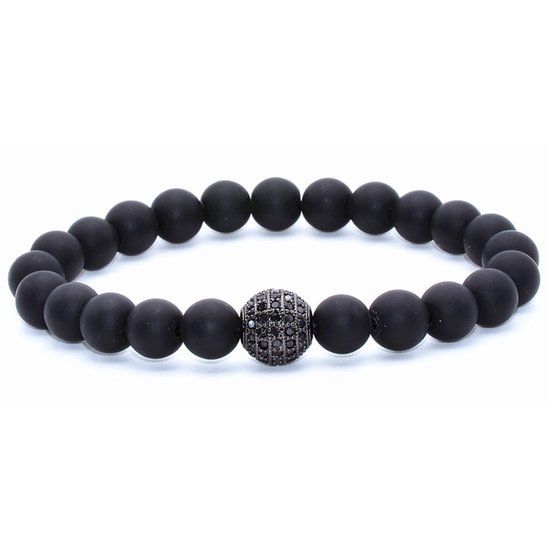 Memphis kralen armband Agaat Pave Bead Black
