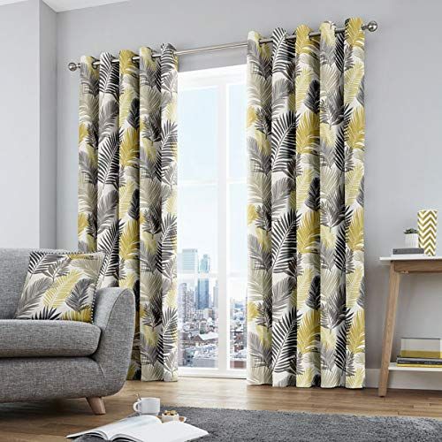 Fusion Tropisch Ooggordijnen - 90x72 inch - Oker