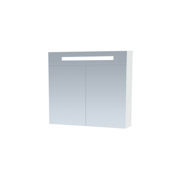 Saniclass Double Face spiegelkast 80x70x15cm 2 deuren met LED verlichting Hoogglans wit 7071