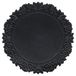Placemats, rond, zwart, PVC, bloemenpatroon, 6 stuks