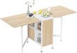 HOMCOM Table de salle à manger pliable MDF 169x60x75cm Chêne, Blanc