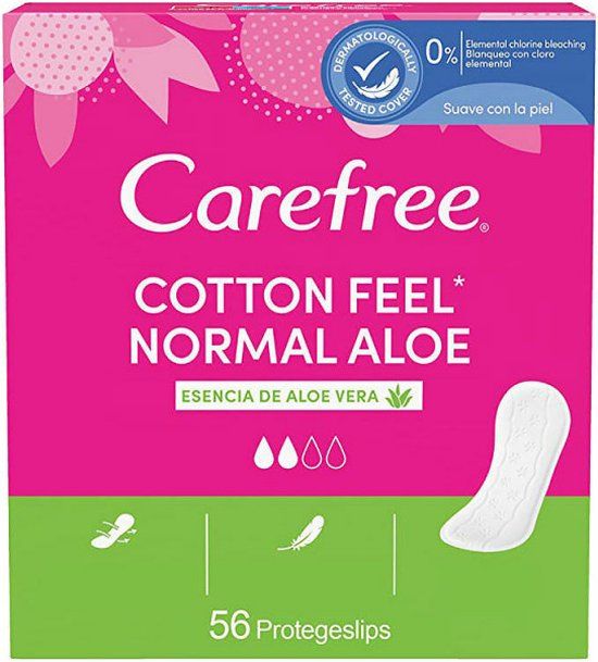 Carefree Cotton Feel Normal Aloe Inlegkruisjes (56 stuks)