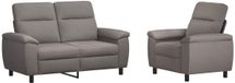 vidaXL Canapé 2 pièces Taupe Tissu