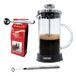 Nerthus FIH 1128 set glazen Franse pers 600 ml melkopschuimer en koffietang
