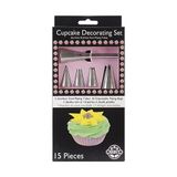 PME NZ9998 JEM cupcake-decoratieassortiment, roestvrij staal, zilver, 2 x 2 x 3,5 cm, 15 stuks