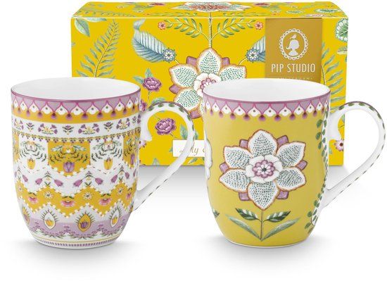 Pip Studio Lily & Lotus Yellow Mokken S 200ml Vaatwasserbestendig