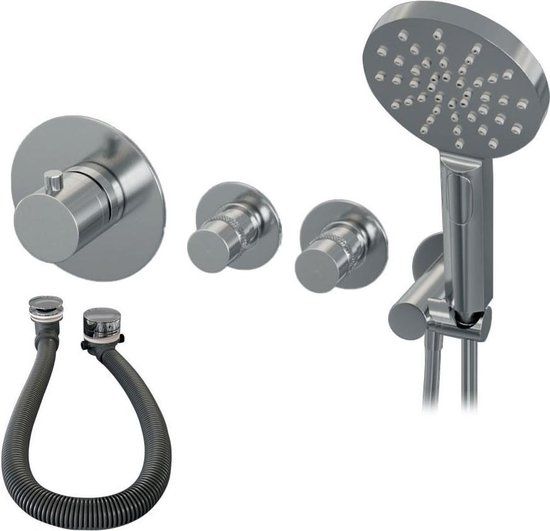 Brauer Chrome Edition Inbouw Badkraan - Douchegarnituur - 3 Knoppen - Handdouche - Chroom