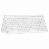 vidaXL Kippenhok, zilver, 215 x 100 x 85 cm, staal