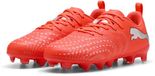 PUMA FUTURE 9 PLAY FG/AG Jr Unisex Sportschoenen - Glowing Red-PUMA White-PUMA Black-PUMA Silver