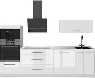 Vicco Complete keukeneenheid Fame-Line, Blanc Laqué Brillant/Blanc, 280 cm