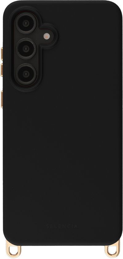 Selencia Rivièra MagSafe Backcover met afneembare haakjes voor de Samsung Galaxy S24 FE - Velvet Black