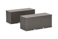Herpa Accessoires 2 x 20 ft container leger, grijs-bruin (onbedrukt) in schaal 1:87, modelbouw, miniatuur, kunststof