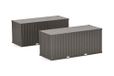 Herpa Accessoires 2 x 20 ft container leger, grijs-bruin (onbedrukt) in schaal 1:87, modelbouw, miniatuur, kunststof