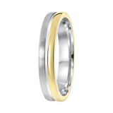 Lucardi Heren Vriendschapsring Pamplona - Ring - Echt Zilver - Zilver en Goudkleurig