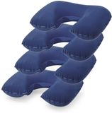 Merkloos / Sans marque Nekkussen - 4x - Opblaasbaar - Blauw - 43 x 26,5 cm - Auto, Trein of Vliegtuig - Reiskussen