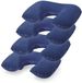 Merkloos / Sans marque Nekkussen - 4x - Opblaasbaar - Blauw - 43 x 26,5 cm - Auto, Trein of Vliegtuig - Reiskussen