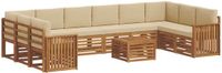vidaXL - Acacia Hout Loungeset - Natuurlijk en Beige - 10 Zitplekken
