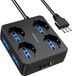 Multiprise 4 prises carrées - Multiprise avec 4 USB et interrupteur - Noir