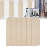 Merkloos 6 Stuks Gestoffeerde 3D Wandpanelen - Zelfklevend XPE-schuim Stootvast - Voor Slaap- en Kinderkamer - Lichtgeel - 56x15 cm
