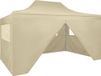 Tente pliante pop-up avec 4 parois latérales 3x4,5 m blanc crème