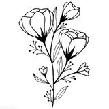 Artemio Houten stempel "Good Vibes" - wilde bloem - 5 x 7 cm