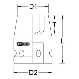 KS Tools 1/4" zeskantige stekkerdoos, kort, 1/2" - 1 stuk