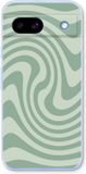 Case Company® - Google Pixel 8a Hoesje - Swirl Groen - Soft Cover