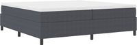 vidaXL - Lit - boxspring - Gris foncé - et - Blanc - 200 - x - 200 - cm - Tissu - velours côtelé