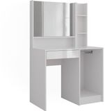 Vicco Kaptafel Sherry, Wit/Wit Hoogglans, 89.8 cm met spiegel