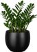 Mica Decorations Plantenpot - keramiek - zwart glans / ribbels - D28 x H29 cm