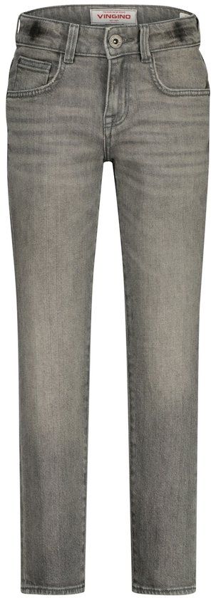 Vingino Brando Jongens Jeans Dark Grey Vintage Katoen Elastaan Maat 13