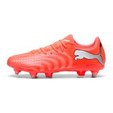 PUMA Unisex Future 9 Play MXSG voetbalschoen, gloeiend rood wit zwart zilver, 10.5 UK