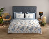 Good Morning dekbedovertrek zeesterren - 1 persoons 140x200/220 cm - Blauw - 100% Katoen renforcé