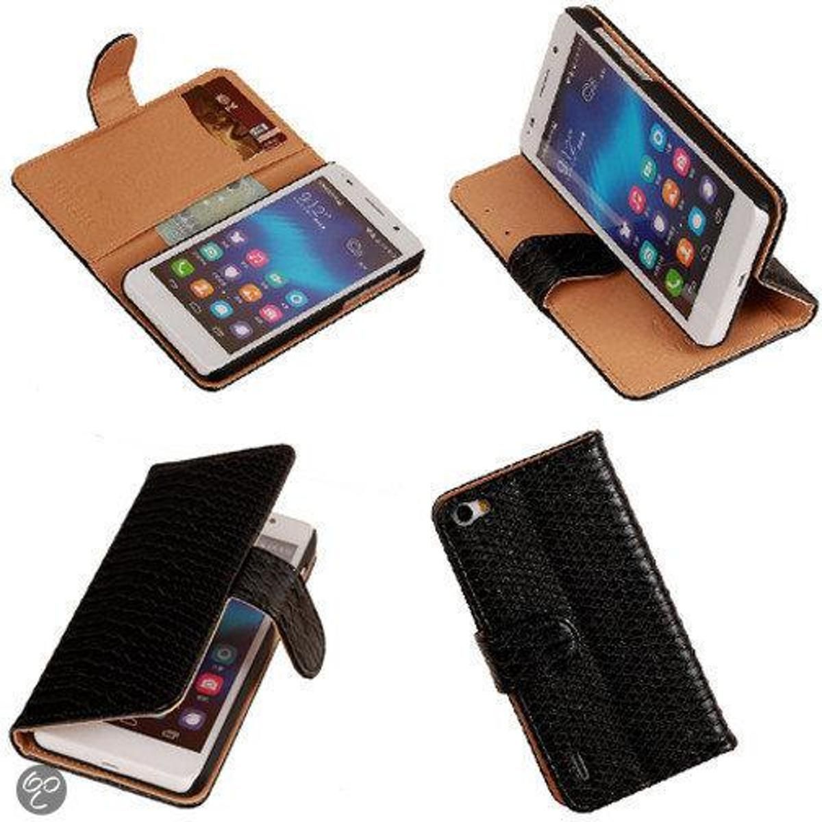 Best Cases Slang Zwart Honor 6 Bookcase Cover Hoesje