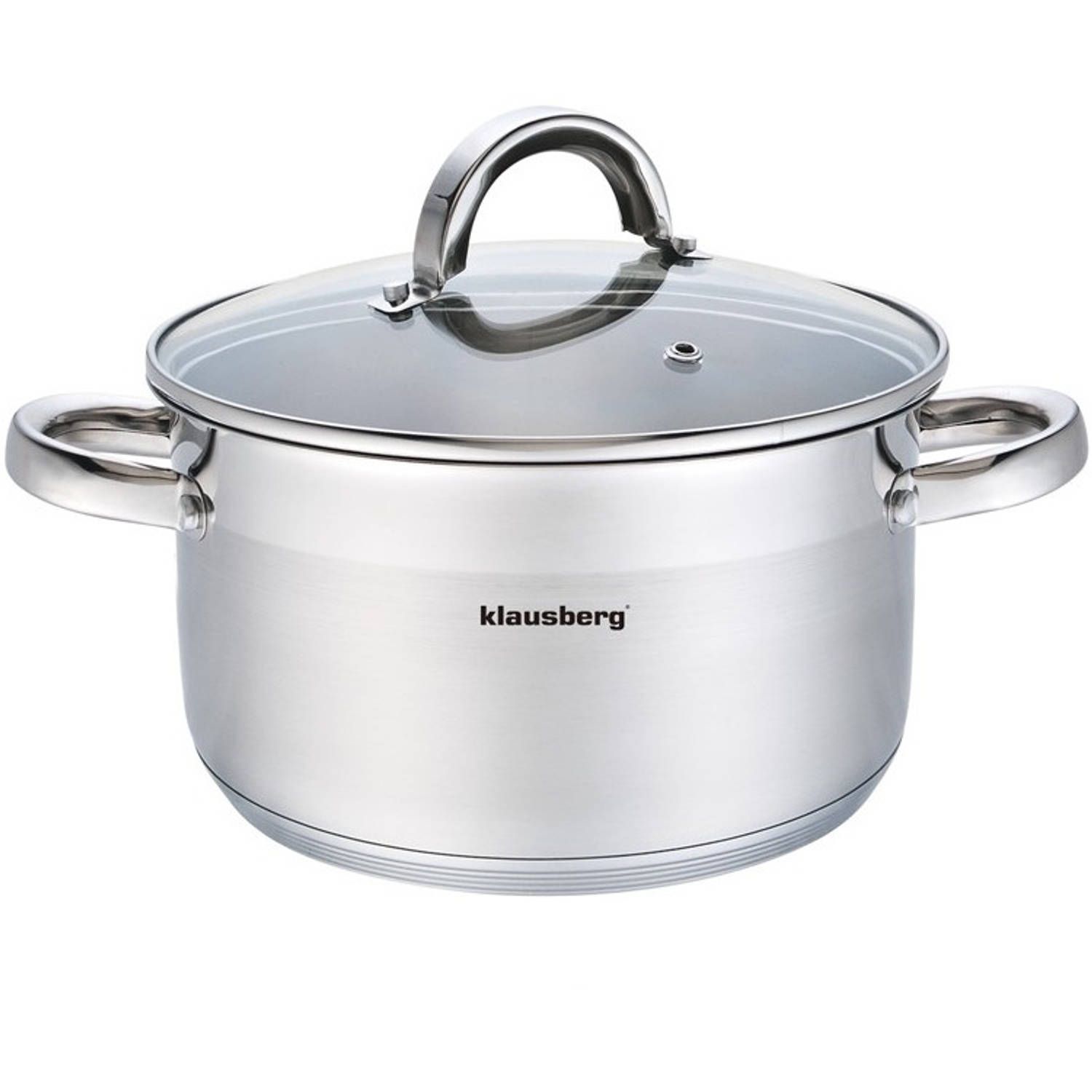 KLAUSBERG 7127 - Kookpan met deksel - 7,0L - Ø26 cm - RVS