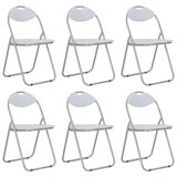VidaXL Klapstoelen 6 stuks wit kunstleer